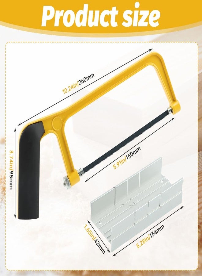 Saycker 6inch Mini Hacksaw and Miter Block Set,Adjustable Miter Box and Saw Set,Metal Mitre Block Set,Professional Cutting,Hacksaw,Coping Saw for Woodworking,Hacksaw for Metal Cutting(0.24x3.74x5.91inch) - Image 2