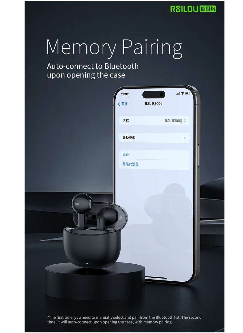 rsilou - TW03U TYPE-C TWS wireless stereo Bluetooth Earbuds, steel button, fast charging, high-fidelity original speaker, custom-tuned for immersive 3D sound effects, Touch controls for waking up voice assist, answering calls & controlling music - Image 1