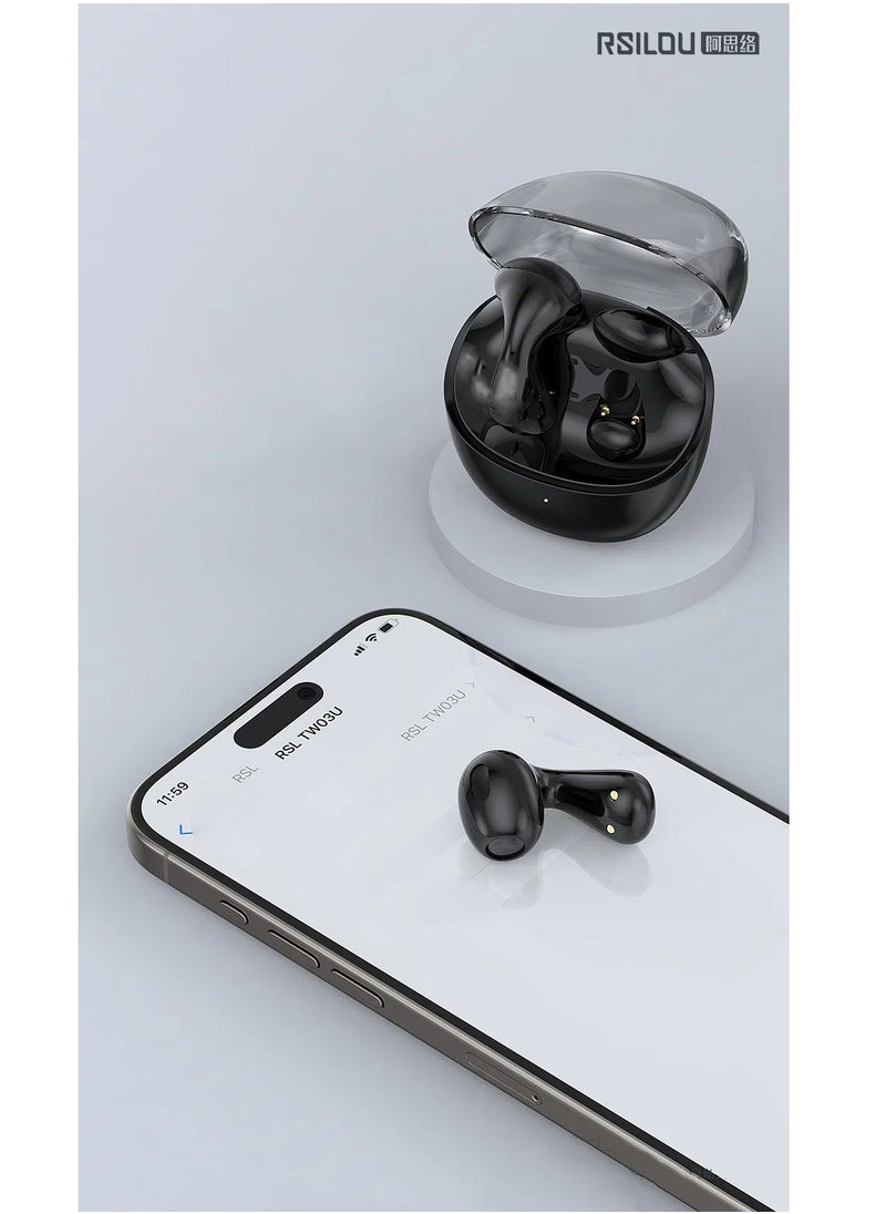 rsilou - TW03U TYPE-C TWS wireless stereo Bluetooth Earbuds, steel button, fast charging, high-fidelity original speaker, custom-tuned for immersive 3D sound effects, Touch controls for waking up voice assist, answering calls & controlling music - Image 1