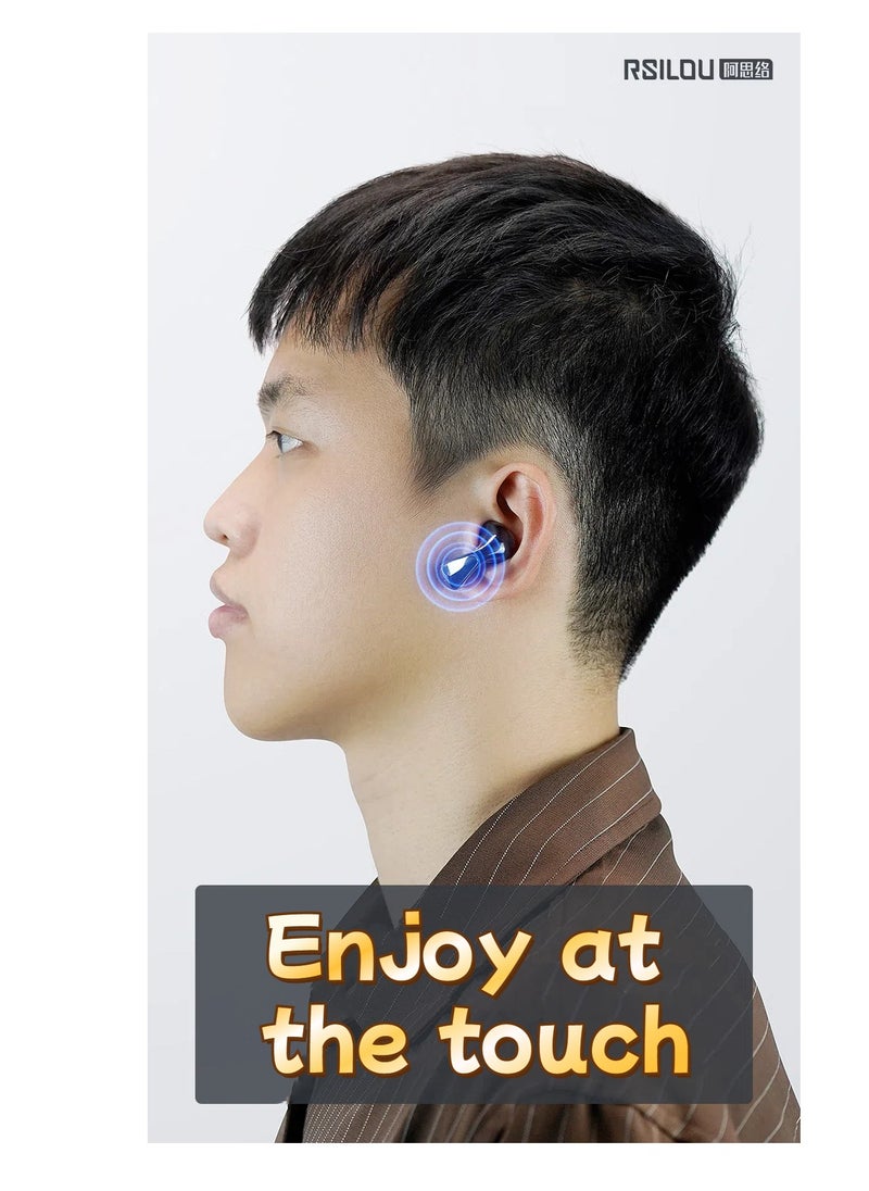 rsilou - TW03U TYPE-C TWS wireless stereo Bluetooth Earbuds, steel button, fast charging, high-fidelity original speaker, custom-tuned for immersive 3D sound effects, Touch controls for waking up voice assist, answering calls & controlling music - Image 1