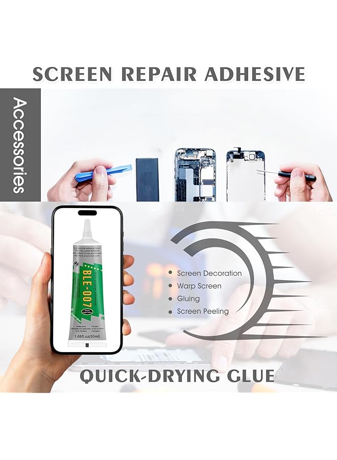 erorex 50Ml*2 Phone Glue Cell Phone Adhesive Screen Repair Adhesive Multi Function Phone Repair Glue Craft Adhesive Kit For Electronic Screen Cell Phone Screen Tablets Laptops Lcd Screen - Image 5