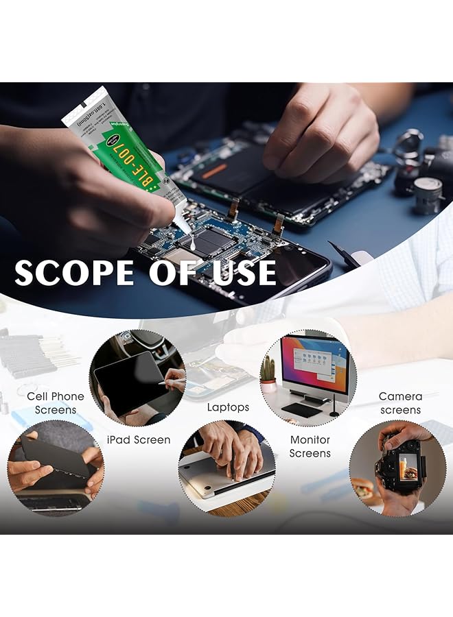 erorex 50Ml*2 Phone Glue Cell Phone Adhesive Screen Repair Adhesive Multi Function Phone Repair Glue Craft Adhesive Kit For Electronic Screen Cell Phone Screen Tablets Laptops Lcd Screen - Image 2