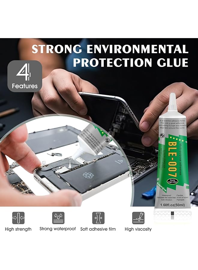 erorex 50Ml*2 Phone Glue Cell Phone Adhesive Screen Repair Adhesive Multi Function Phone Repair Glue Craft Adhesive Kit For Electronic Screen Cell Phone Screen Tablets Laptops Lcd Screen - Image 3