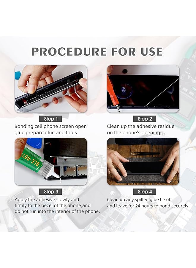 erorex 50Ml*2 Phone Glue Cell Phone Adhesive Screen Repair Adhesive Multi Function Phone Repair Glue Craft Adhesive Kit For Electronic Screen Cell Phone Screen Tablets Laptops Lcd Screen - Image 4