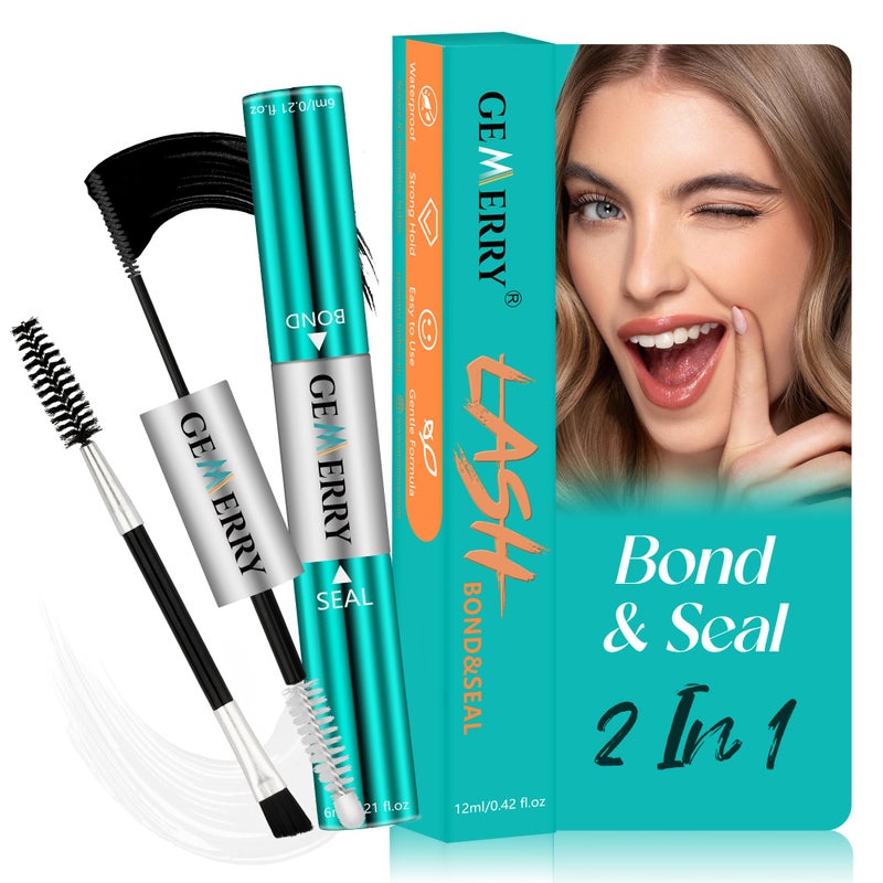 GEMERRY غراء رموش GEMERRY المقاوم للماء 12 مل لرموش الكتل يدوم طويلاً لمدة 72-96 ساعة غراء كتل الرموش للاستخدام الذاتي في المنزل - Image 1