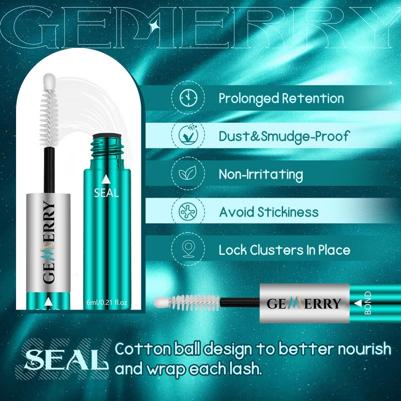 GEMERRY غراء رموش GEMERRY المقاوم للماء 12 مل لرموش الكتل يدوم طويلاً لمدة 72-96 ساعة غراء كتل الرموش للاستخدام الذاتي في المنزل - Image 4