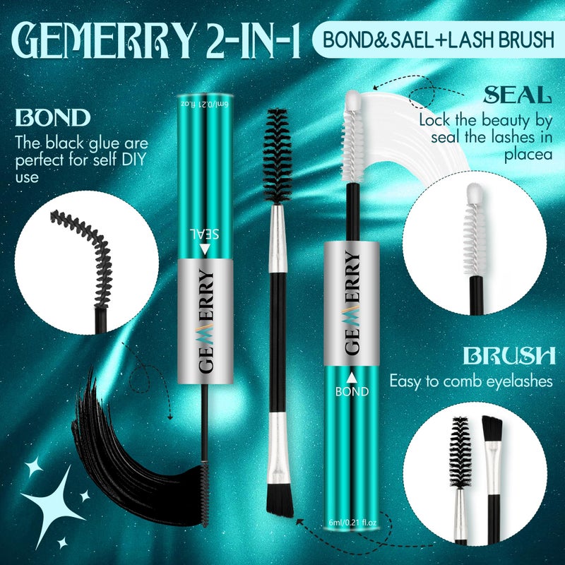 GEMERRY غراء رموش GEMERRY المقاوم للماء 12 مل لرموش الكتل يدوم طويلاً لمدة 72-96 ساعة غراء كتل الرموش للاستخدام الذاتي في المنزل - Image 2