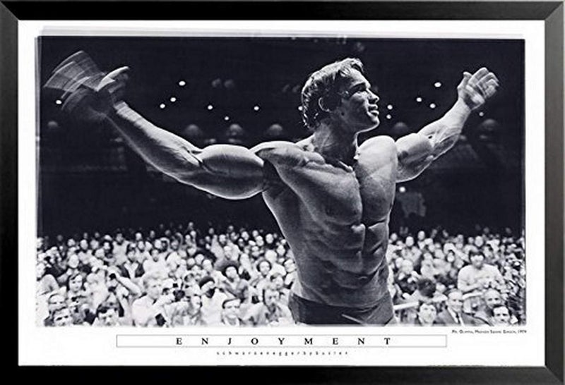 Buyartforless Framed Enjoyment Arnold Schwarzenegger Mr Olympia Madison Square Garden 36x24 Photograph Art Print Poster Pumping Iron