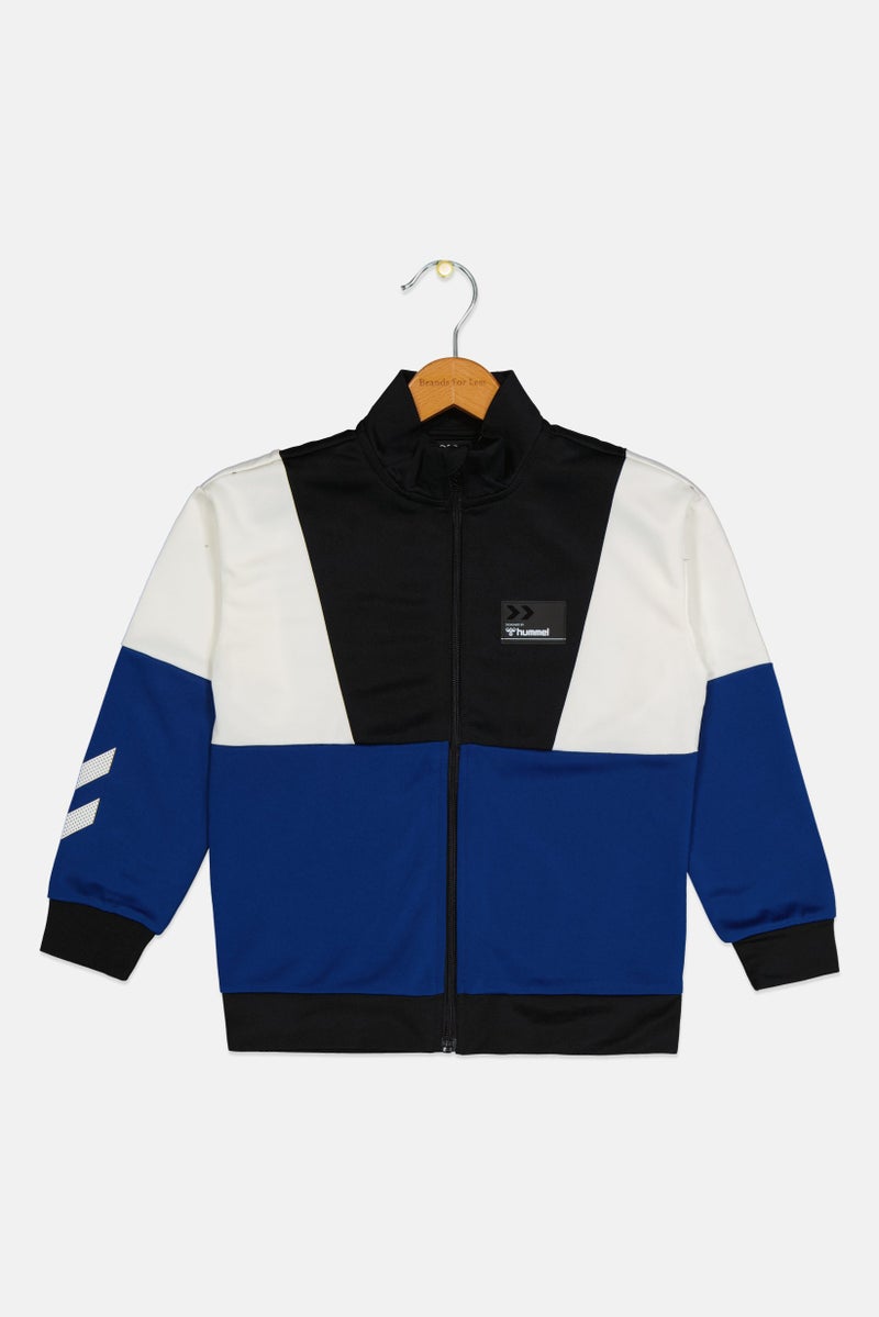 Hummel Kids Boy Brand Logo Long Sleeve Track Jacket, Multicolor - Image 2