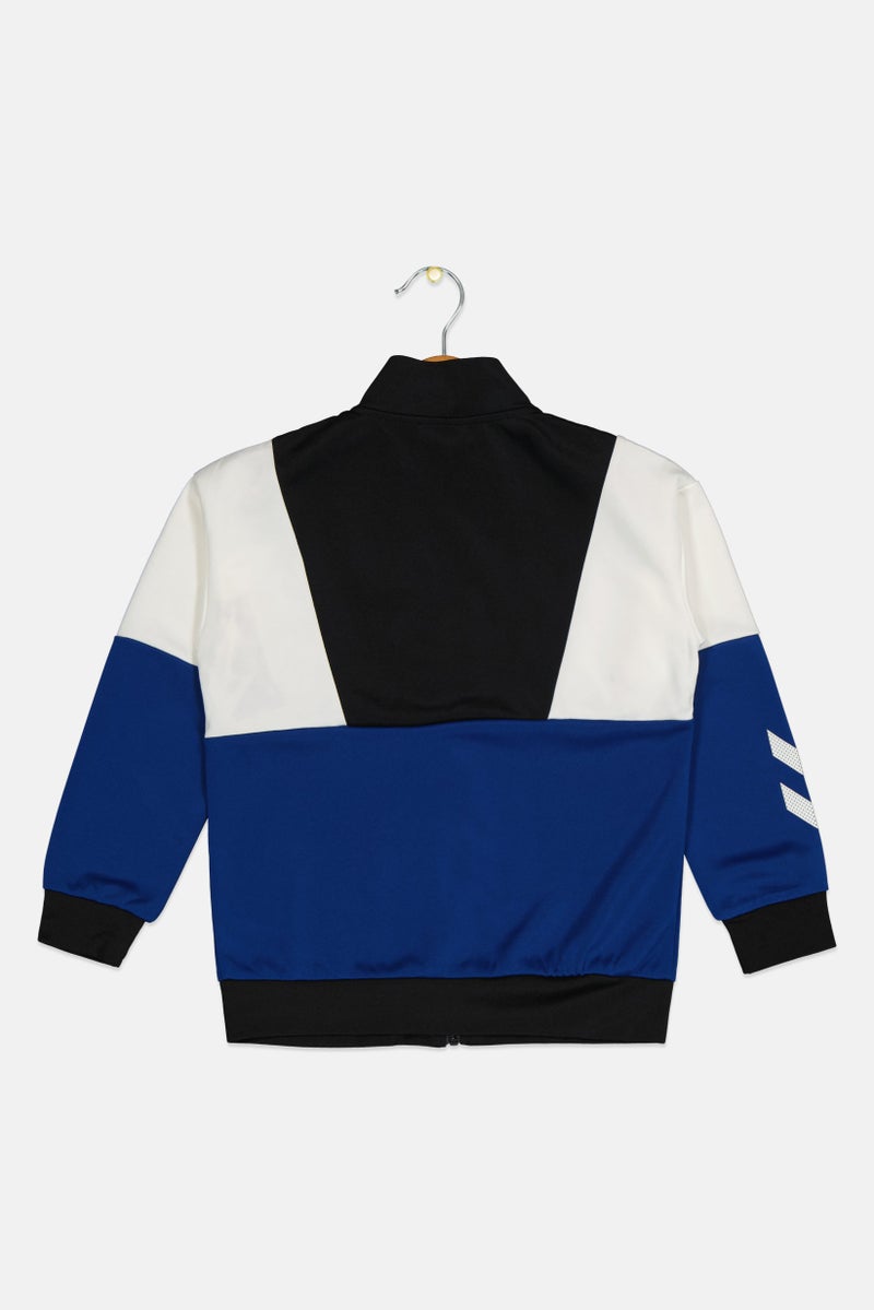 Hummel Kids Boy Brand Logo Long Sleeve Track Jacket, Multicolor - Image 3