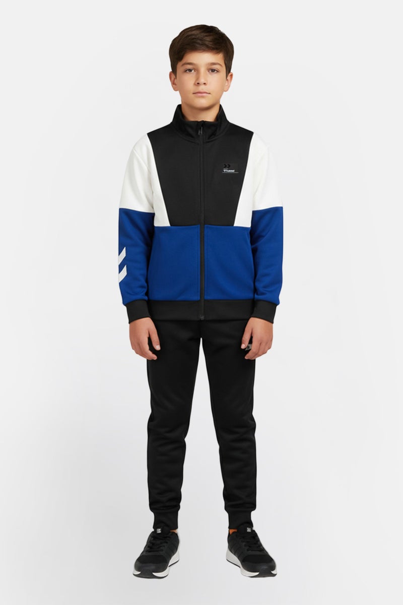 Hummel Kids Boy Brand Logo Long Sleeve Track Jacket, Multicolor - Image 1