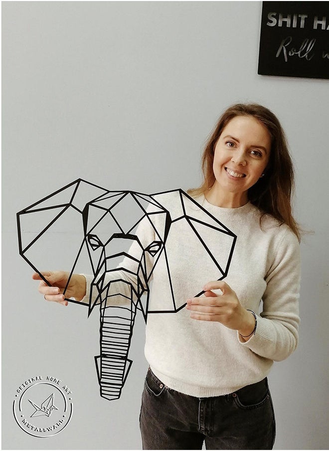 Generic - Geometric Elephant Head Wall Art - Image 1