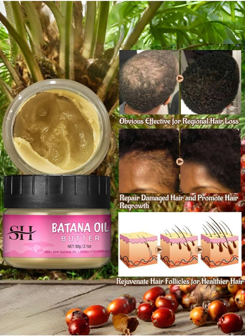 SHA - Batana Oil Pure,100% Batana Oil for Hair Growth Dr Sebi,Veganic Natural Hair Growth Oil Effective Against Hair Loss,Promote Hair Regrowth,60g,2.1Oz. - Image 1