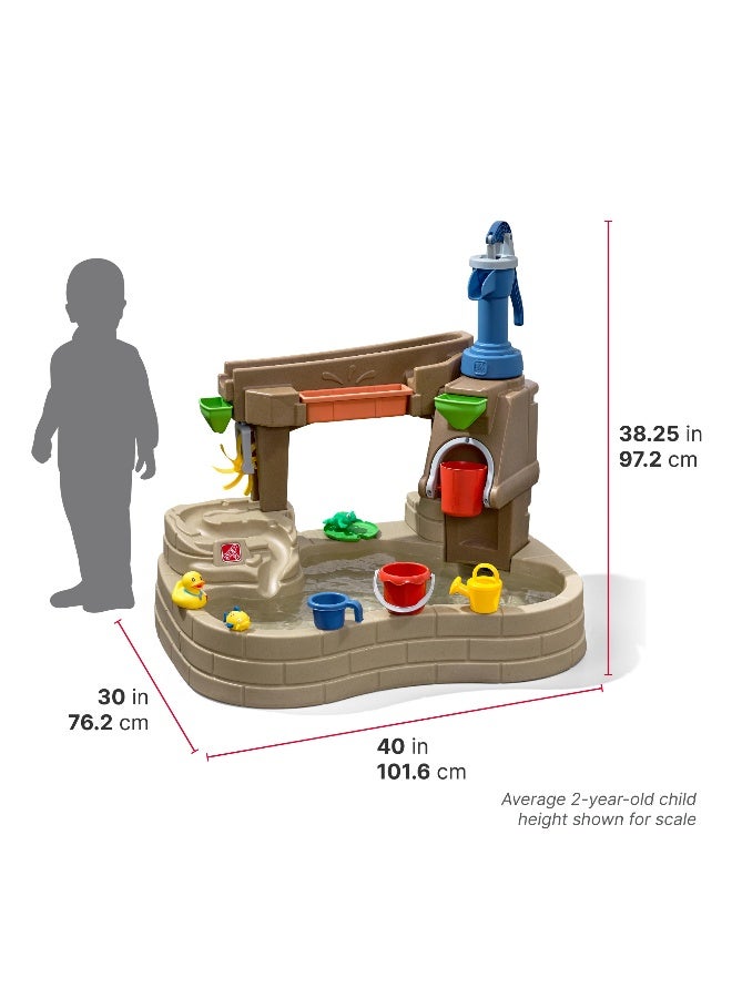 ستيب2 بركة اكتشاف مضخة ورشاش من ستيب 2، طاولة مياه داخلية وخارجية ومجموعة ألعاب حسية مع دش مطري وحائط، مجموعة إكسسوارات من 10 قطع، مركز أنشطة في الفناء الخلفي، مناسبة للأولاد والبنات من عمر سنتين فما فوق - Image 2