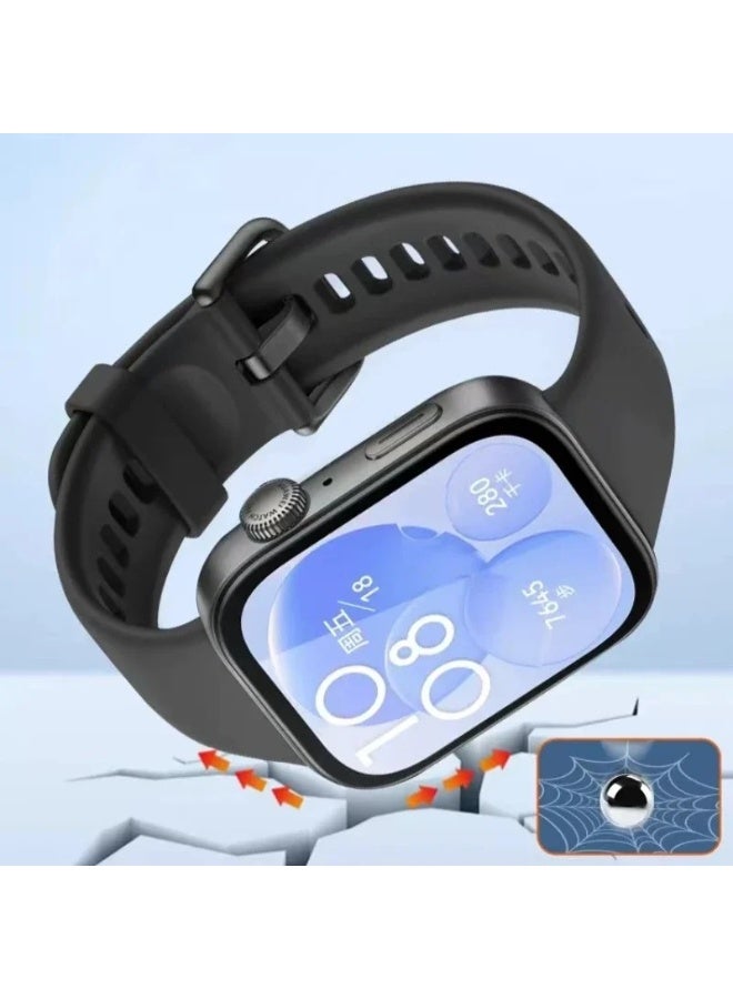 PC Case + Screen Protector For Huawei Watch Fit 3 All-around Anti-scratch Frame Screen Protective Shell (Black)  - Image 4