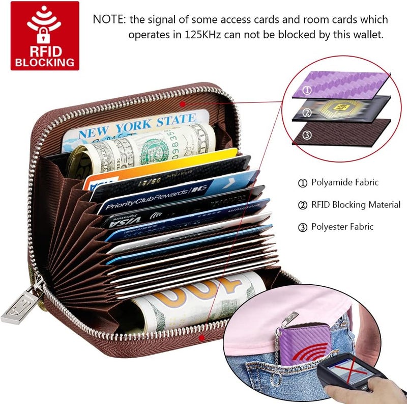 FurArt Zipper Wallet Women, RFID Blocking Credit Card Wallet, Business Card Holder, Compact Size KeyChain Wallet - Image 5