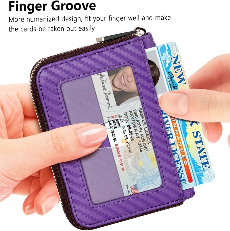 FurArt Zipper Wallet Women, RFID Blocking Credit Card Wallet, Business Card Holder, Compact Size KeyChain Wallet - Image 2