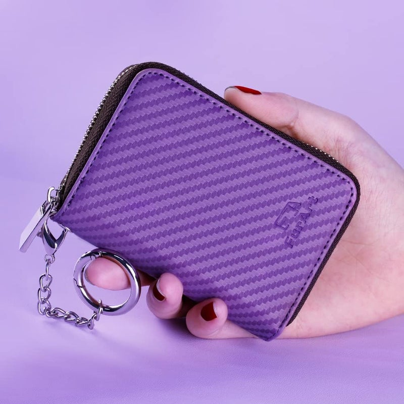 FurArt Zipper Wallet Women, RFID Blocking Credit Card Wallet, Business Card Holder, Compact Size KeyChain Wallet - Image 4