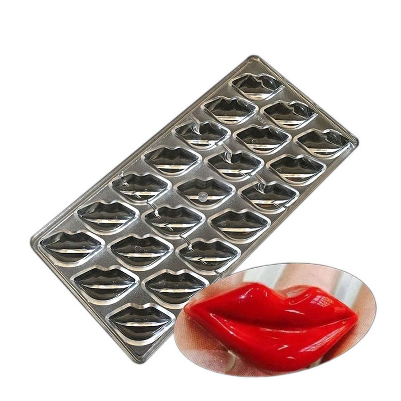 Polycarbonate Chocolate Mold DIY Handmade Chocolate Candy Mould Pastry Tools Bakeware Lip 19389
