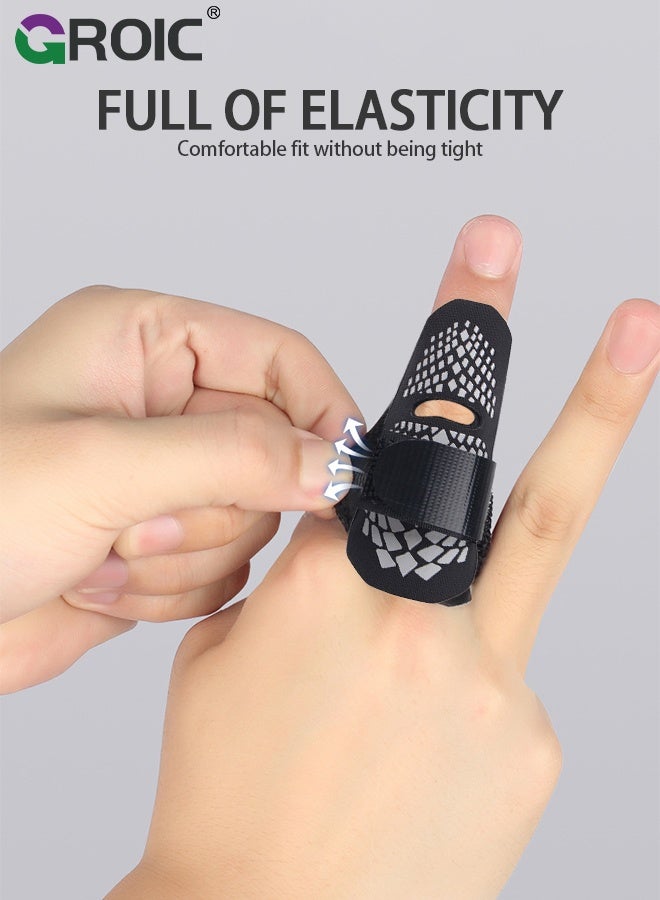 GROIC 2 قطع واقي أصابع كرة السلة، لفافات جبيرة الأصابع قابلة للتعديل، دعامة إصبع الزناد، جبائر صديق الإصبع، واقيات إصبع ماليت، أكمام دعم الأصابع الواقية لكرة السلة والكرة الطائرة والتنس - Image 5