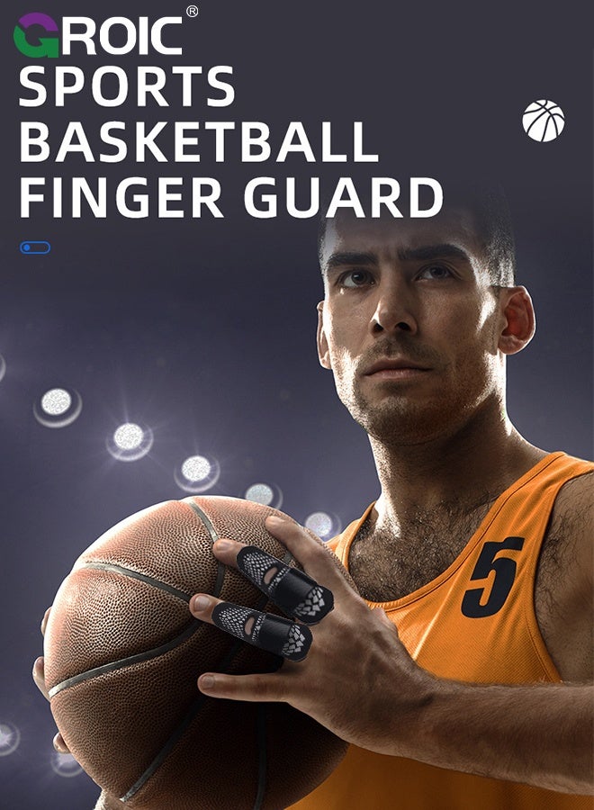 GROIC 2 قطع واقي أصابع كرة السلة، لفافات جبيرة الأصابع قابلة للتعديل، دعامة إصبع الزناد، جبائر صديق الإصبع، واقيات إصبع ماليت، أكمام دعم الأصابع الواقية لكرة السلة والكرة الطائرة والتنس - Image 2