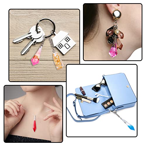 Suhome Crystal Resin Molds,15 PCS Silicone Molds for Resin, Pendulum Resin Pendant Molds for Making Necklace, UV - Image 3