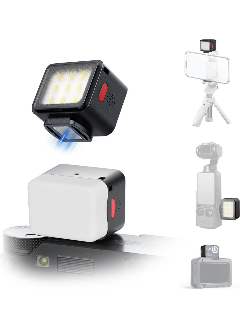 يولانزي مصباح الهاتف المكعب الصغير يولانزي DG01، مصباح LED محمول للكاميرا، متوافق مع كاميرات الحركة DJI OSMO Pocket 3 وSony zv-e 10 وCanon r550، يدعم خاصية الجذب المغناطيسي والشحن من النوع C لحامل ثلاثي القوائم ULANZI JJ02 - Image 1