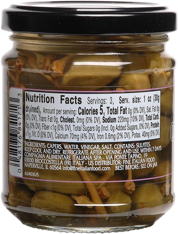 Mantova Italian Style Caperberries in Mild Vinegar Brine, 7.05 oz (Pack of 2) - Image 2