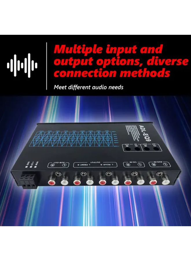 معادل الصوت للسيارة عالي الأداء EQ9 بـ 9 نطاقات مع إخراج 8 فولت RMS وهيكل ألومنيوم - Image 5
