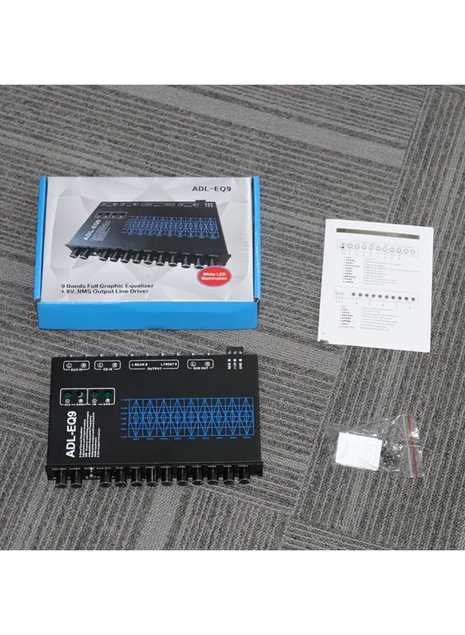 معادل الصوت للسيارة عالي الأداء EQ9 بـ 9 نطاقات مع إخراج 8 فولت RMS وهيكل ألومنيوم - Image 1