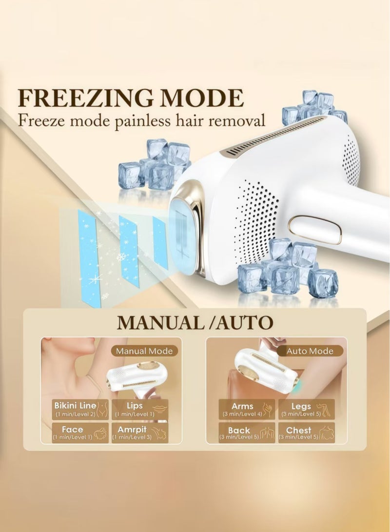 Generic 3-in-1 IPL Laser Hair Removal & Skin Rejuvenation Device – Painless Hair Remover for Face & Body, Photorejuvenation for Wrinkles, Acne, Dark Spots, Infrared Light Boosts Collagen, Cooling System  - Image 3