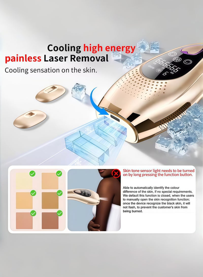 3-in-1 IPL Laser Hair Removal & Skin Rejuvenation Device – Painless Hair Remover for Face & Body, Photorejuvenation for Wrinkles, Acne, Dark Spots, Infrared Light Boosts Collagen, Cooling System - Image 5