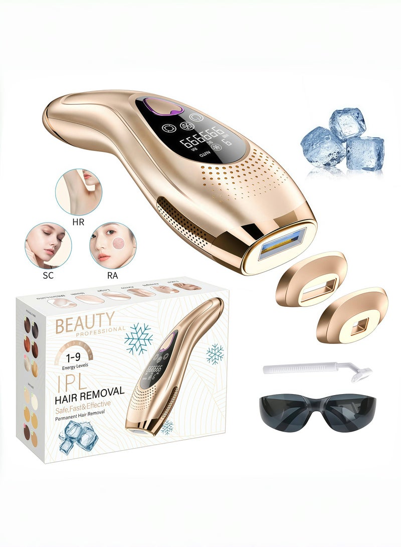 3-in-1 IPL Laser Hair Removal & Skin Rejuvenation Device – Painless Hair Remover for Face & Body, Photorejuvenation for Wrinkles, Acne, Dark Spots, Infrared Light Boosts Collagen, Cooling System - Image 1