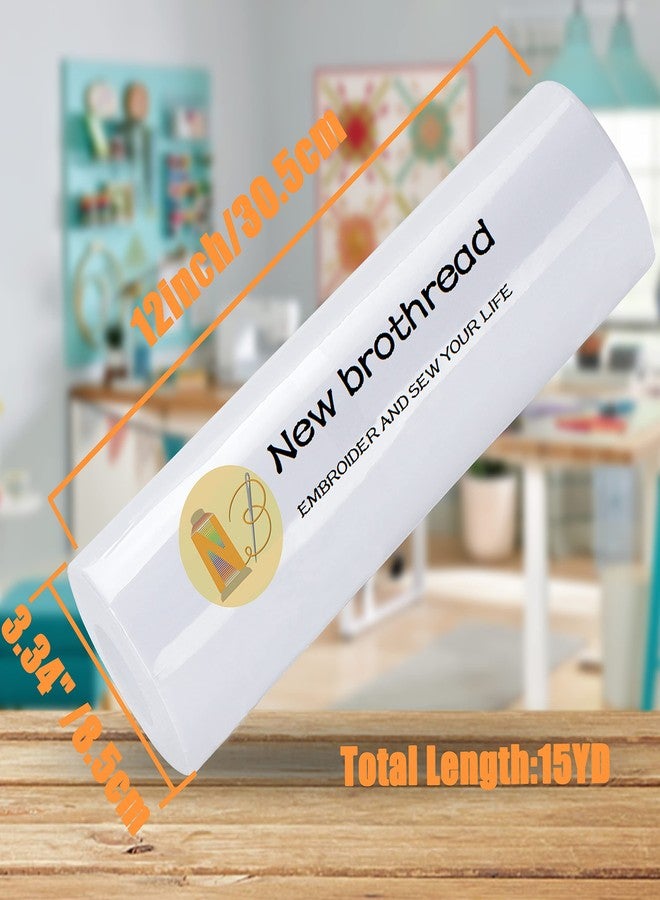 New brothread Sticky Self-Adhesive Tear Away Embroidery Stabilizer Backing 12" x 15 Yd roll - Medium Weight for Napped Fabric & Hoop Less Embroidery - Image 5