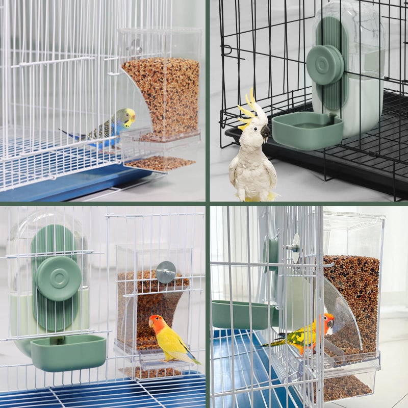 Lemtrflo No Mess Bird Feeder & Water Dispenser Set - Automatic Feeding & Hydration, Parakeet Cage Accessories for Parrots, Cockatiels, Finches, Lovebirds & Budgies - Image 3