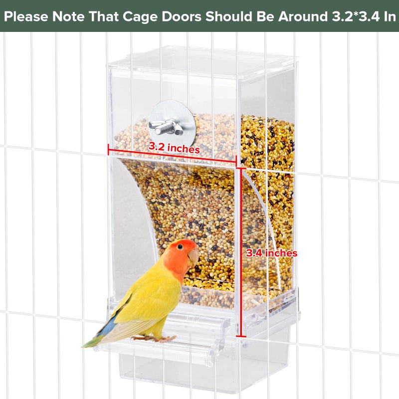 Lemtrflo No Mess Bird Feeder & Water Dispenser Set - Automatic Feeding & Hydration, Parakeet Cage Accessories for Parrots, Cockatiels, Finches, Lovebirds & Budgies - Image 5