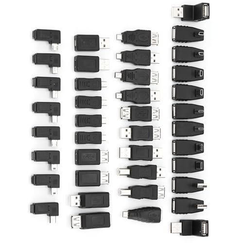 VGEBY 40 Pcs USB Adapter Kit, Mini Changers Adapter Converter Connectors USB Male to Female Micro USB - Image 4