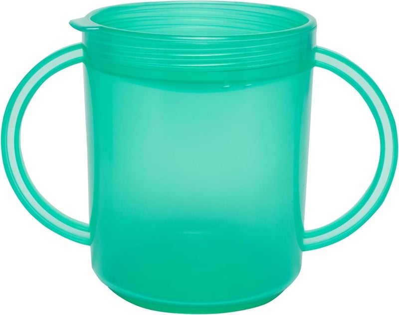 TalkTools Recessed Lid Cup with Handles - Leak Proof | Promotes Oral Motor Skills, Lip Closure, and Self Feeding | Alternative to Sippy Bottle | Food Grade Materials | Dishwasher Safe (Green) - Image 1