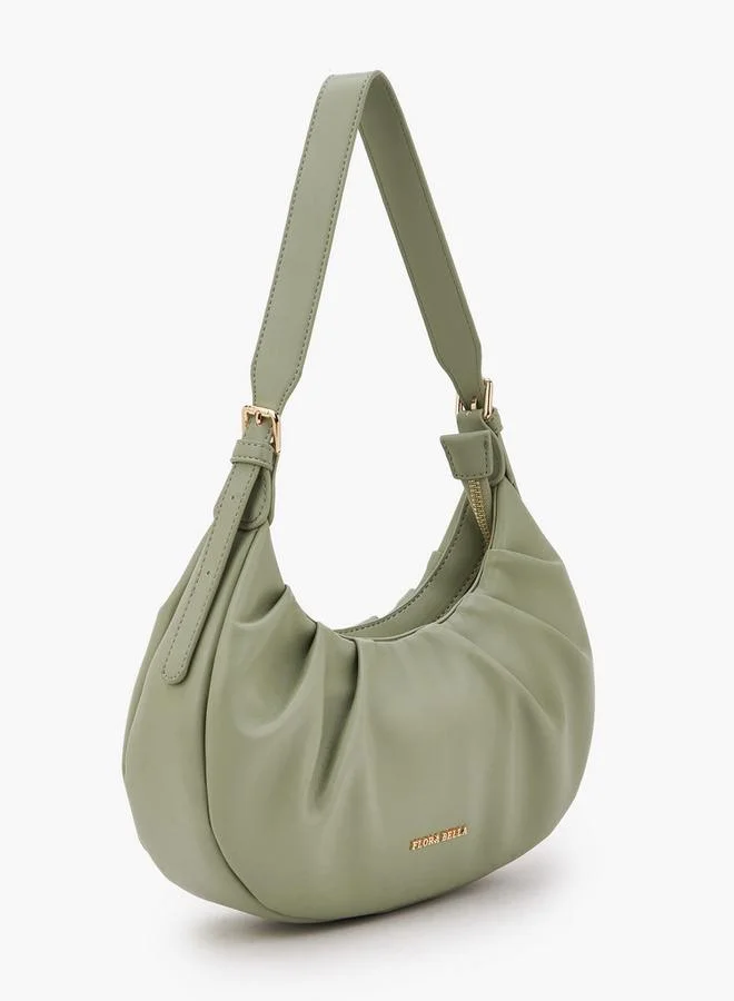 Flora Bella By Shoexpress Ruched Shoulder Bag with Zip Closure