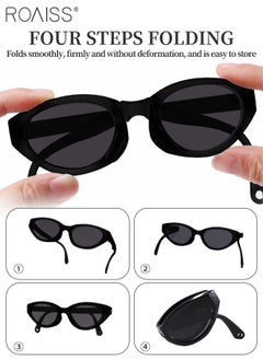 roaiss Kids Cat Eye Folding Polarized Sunglasses, UV400 Protection Cute Beach Holiday Sun Glasses,Outdoor Foldable Sun Shades with Small Portable Box for Boys Girls and Children Age 3-12  - Image 4