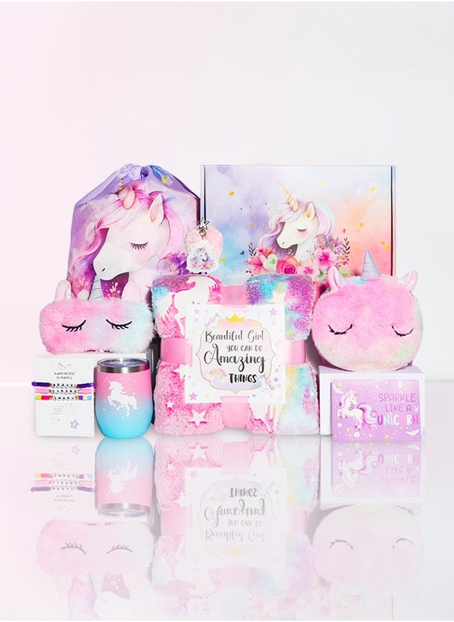 Unicorn Gift Set for Girls, Birthday Gifts,Ramadan Gift Box, Back-to-School Gifts, Graduation Gifts, and Girls' Toys for Ages 4 to 18 Combined Materials Pink