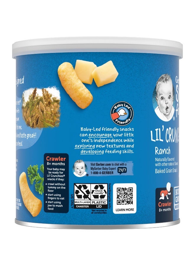 Gerber Gerber, Snacks for Baby, Lil' Crunchies, Baked Grain Snack, 8+ Months, Ranch, 1.48 oz (42 g)  - Image 4
