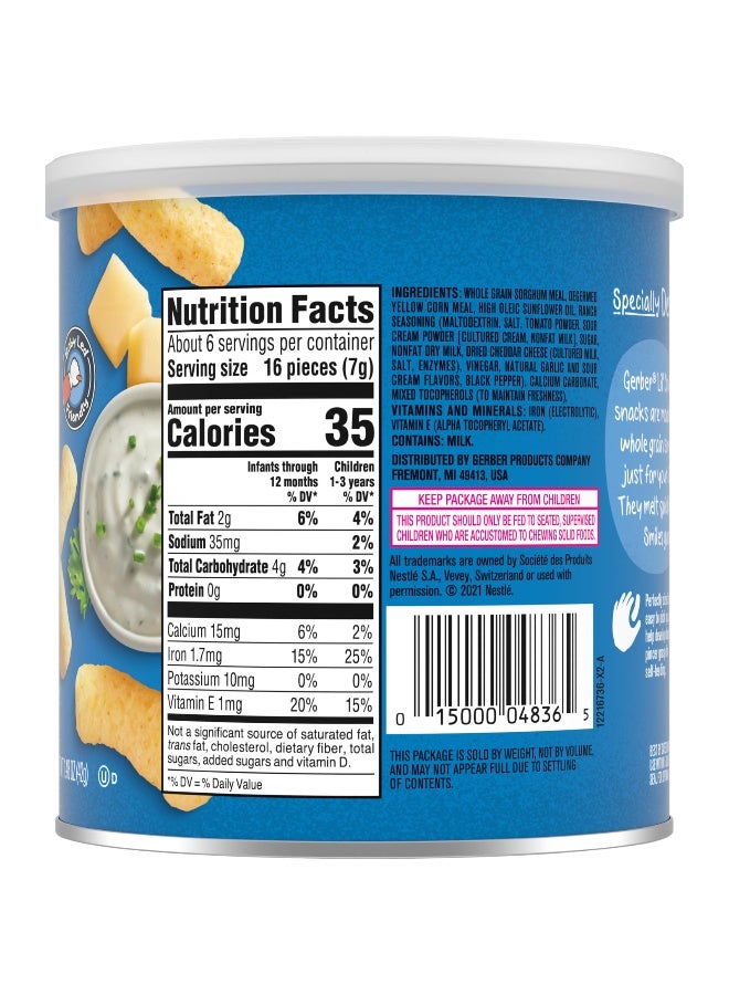 Gerber Gerber, Snacks for Baby, Lil' Crunchies, Baked Grain Snack, 8+ Months, Ranch, 1.48 oz (42 g)  - Image 2