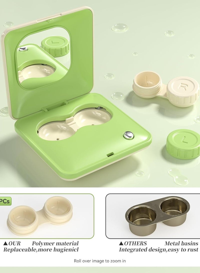 Contact Lens Cleaner Machine, Portable Contact Lens Case, Ultrasonic Contact Lens Cleaner, Auto Contact Lens Cleaning Machine, with Big Mirror, for Daily Care, Fit Soft Lens Hard Lens Colored Lens - Image 5