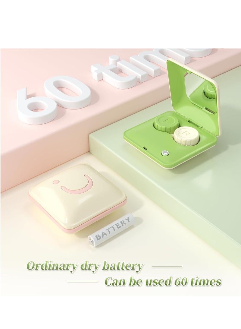 Contact Lens Cleaner Machine, Portable Contact Lens Case, Ultrasonic Contact Lens Cleaner, Auto Contact Lens Cleaning Machine, with Big Mirror, for Daily Care, Fit Soft Lens Hard Lens Colored Lens - Image 3