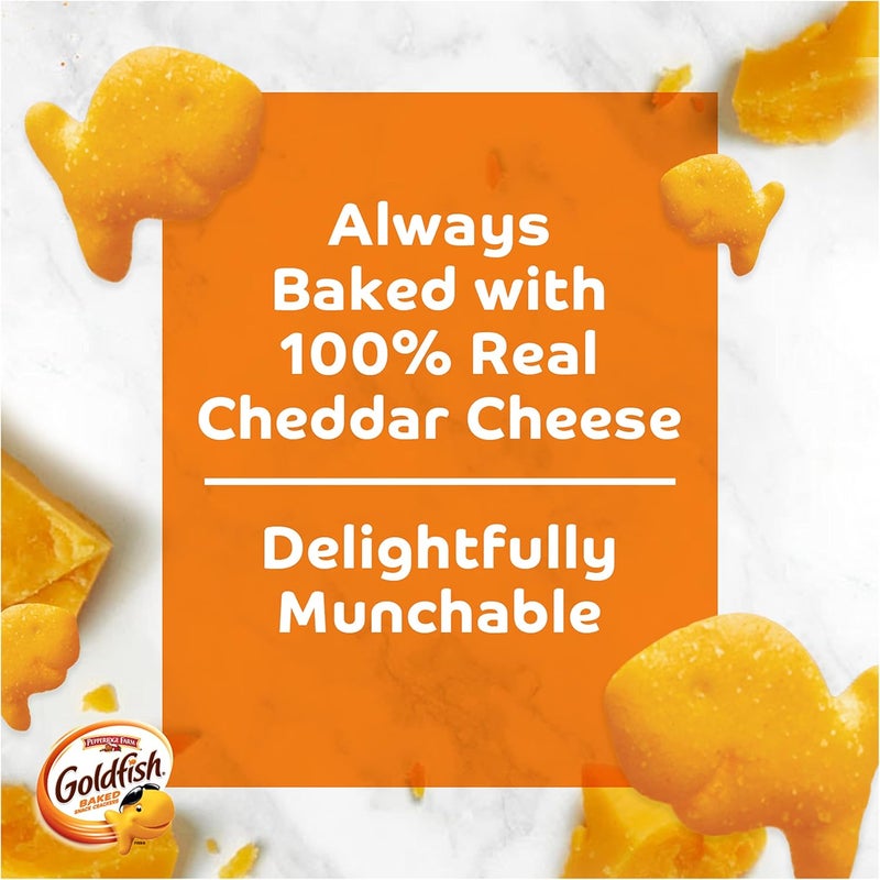 Goldfish Cheddar Cheese Crackers, 27.3 oz Carton - Fun Fish-Shaped Snack with 100% Real Cheese - Image 4