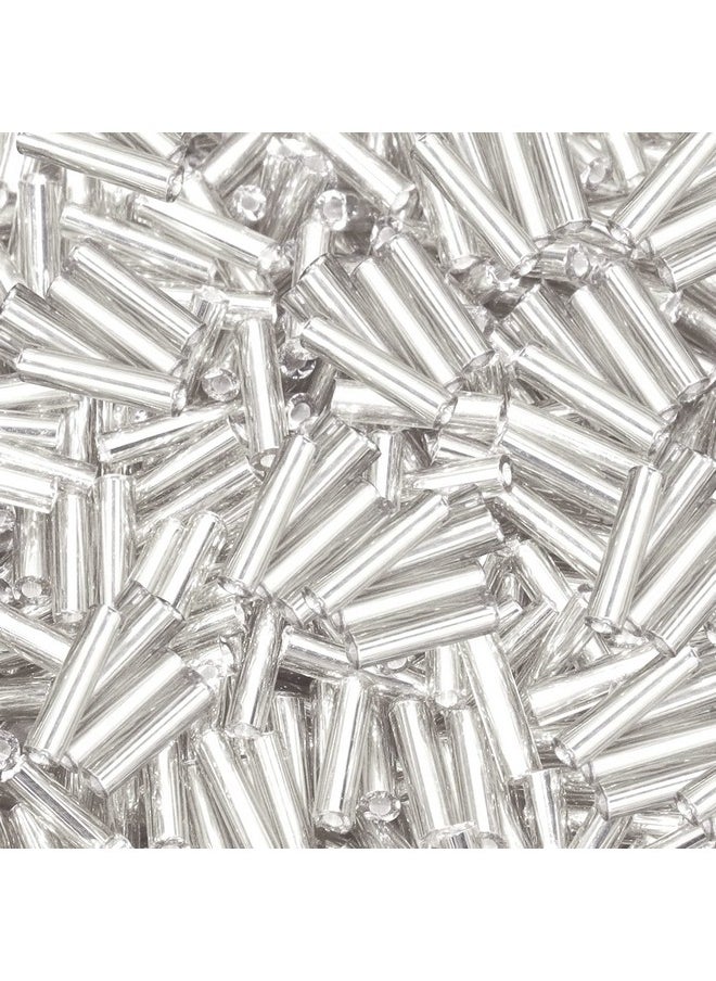 بنتا إنجل - خرز Penta Angel 1100 قطعة / 50 جرام خرز بذور أنبوبي طويل صغير 2 × 6 مم خرز فاصل فضفاض صغير للحرف اليدوية لأقراط الأذن والأساور والقلائد وخرز الخصر لصنع المجوهرات (فضي) - Image 1