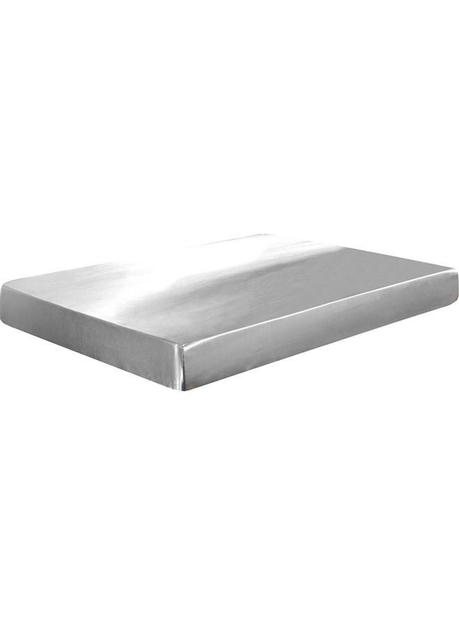 NIBEMINENT Well-made Soft Silk Fitted Sheet Cover Polyester Grey 37.00 x 3.00 28.00cm - Image 1