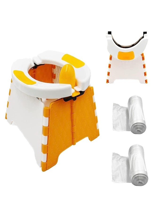 Ndola Foldable Toilet Trainer Kids Travel Pot Toilet Seat Baby Pot Seat wi Guard 30 Bags Storage Bag Soft Silicone Mat Portable Pot Training Seat for Home Travel On- e-Go Indoor (2) - Image 1