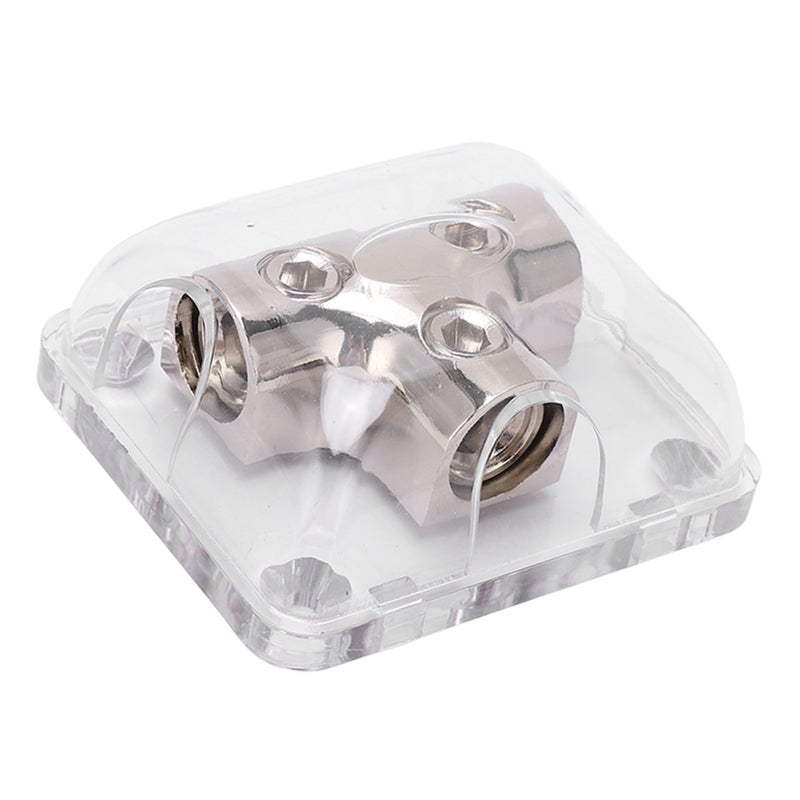 2 Way Power Distribution Block 0GA 1 in 2 Out Zinc Alloy Chrome Plated Universal for Car Boat - Image 2